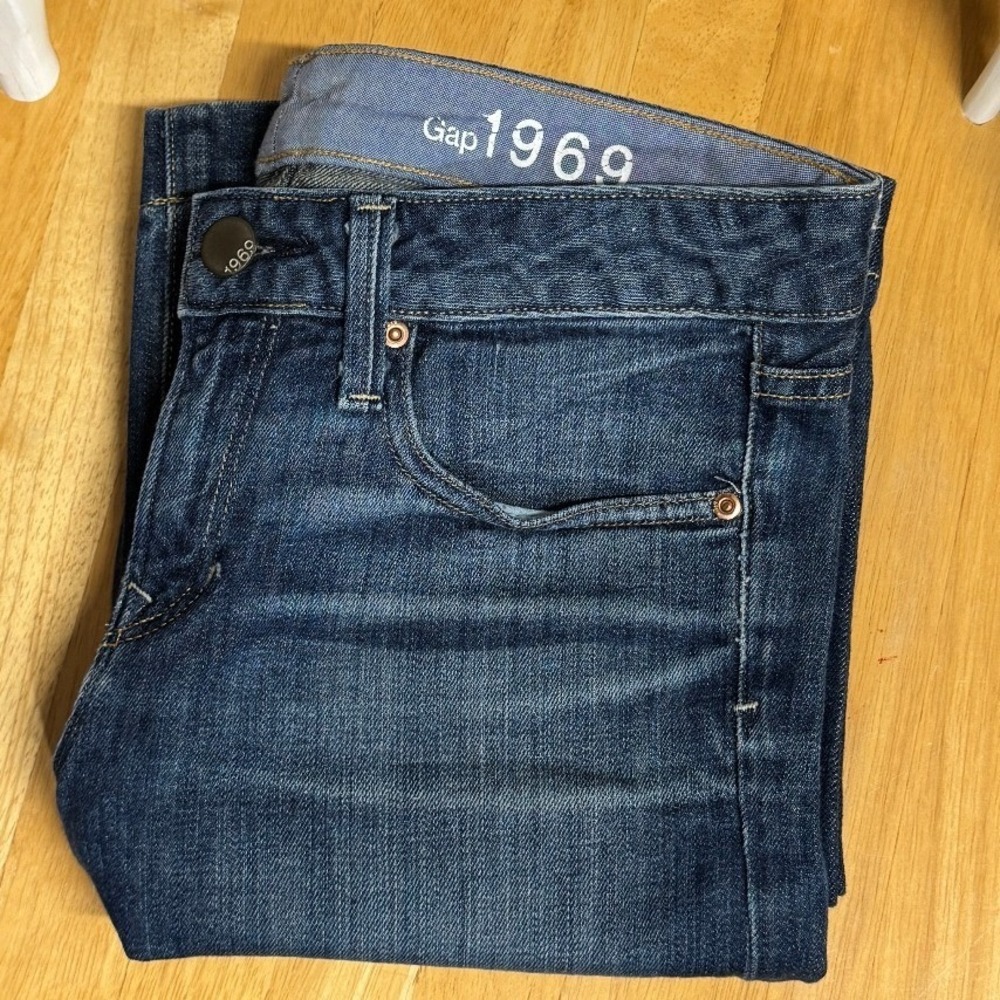 Y2K Gap Jeans 1969 Long & Lean Jeans 26 2 Ankle Short Medium Tint Flare Boot Cut